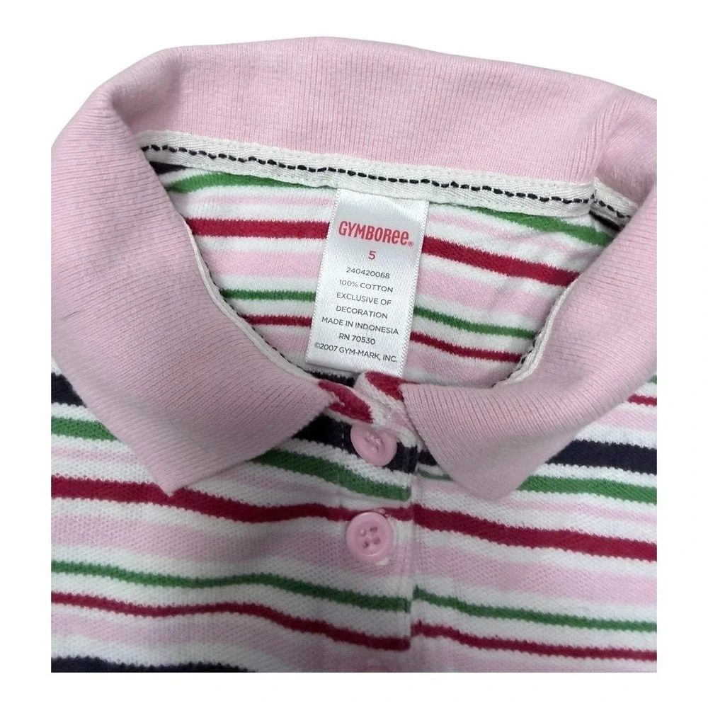 Gymboree Polo Shirt and Cargo Shorts Kids Size 4/5‎ Multi Stripe Navy 2pc Set